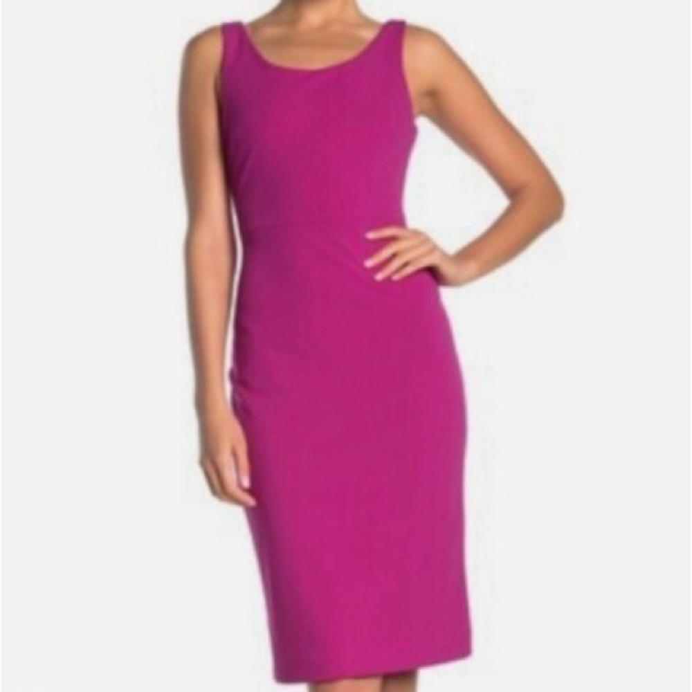 Betsey Johnson Pink Sleeveless Sheath Midi Dress